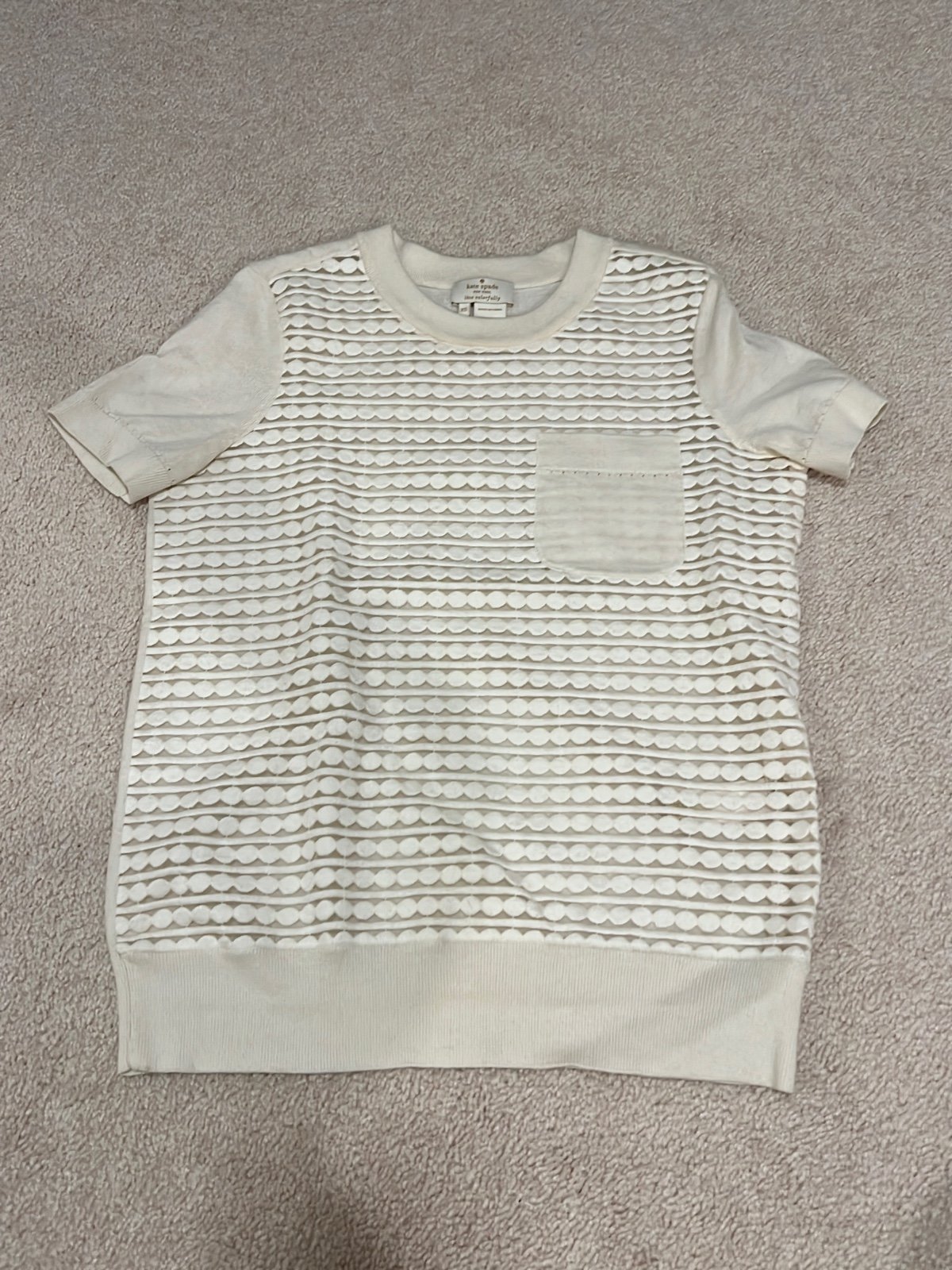 Kate Spade New York Neutrals/ Pattern Print Crew Neck Sweater