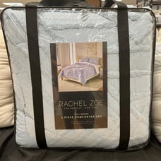 Rachel Zoe Lt Blue Queen Comforter Set !