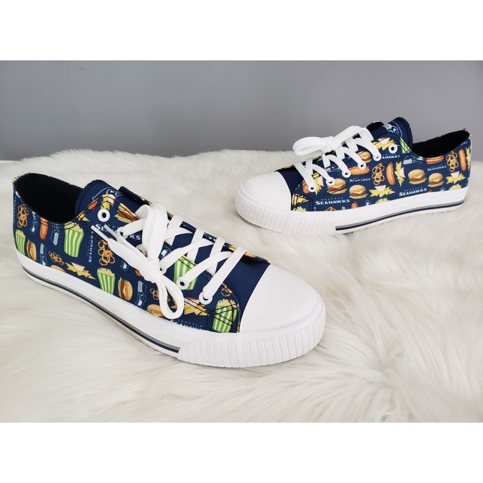 NEW MENS 10 Seattle Seahawks NFL Men's Low Top Logo Shoes Sneakers Team Gear