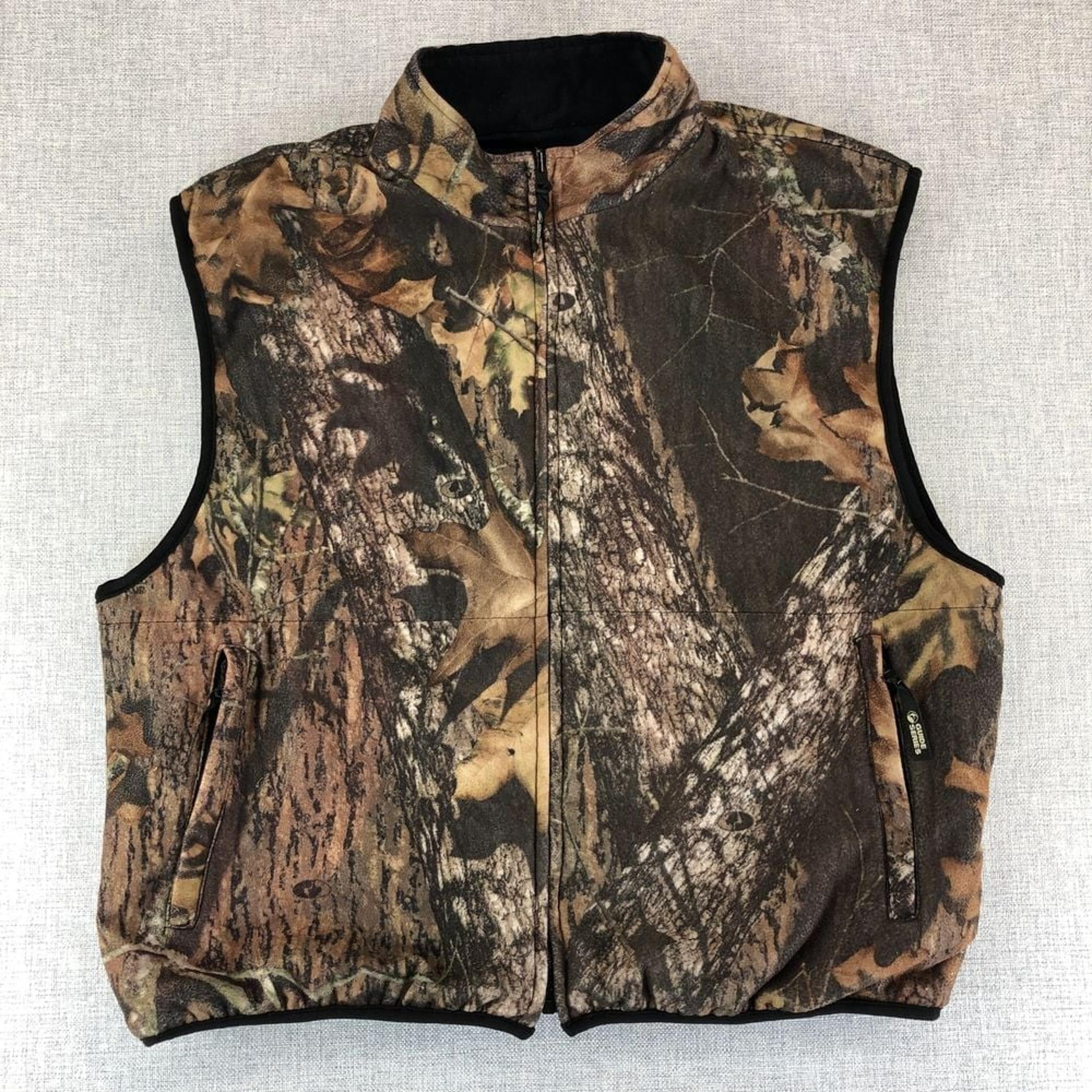 Vintage Gander Mountain Guide Series Mossy Oak Full Zip Vest Men's Large Y2K