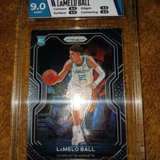 LAMELO BALL PRIZM ROOKIE 2020-21 HGA GRADED 9 MINT! SWEET COLOR MATCH LABEL