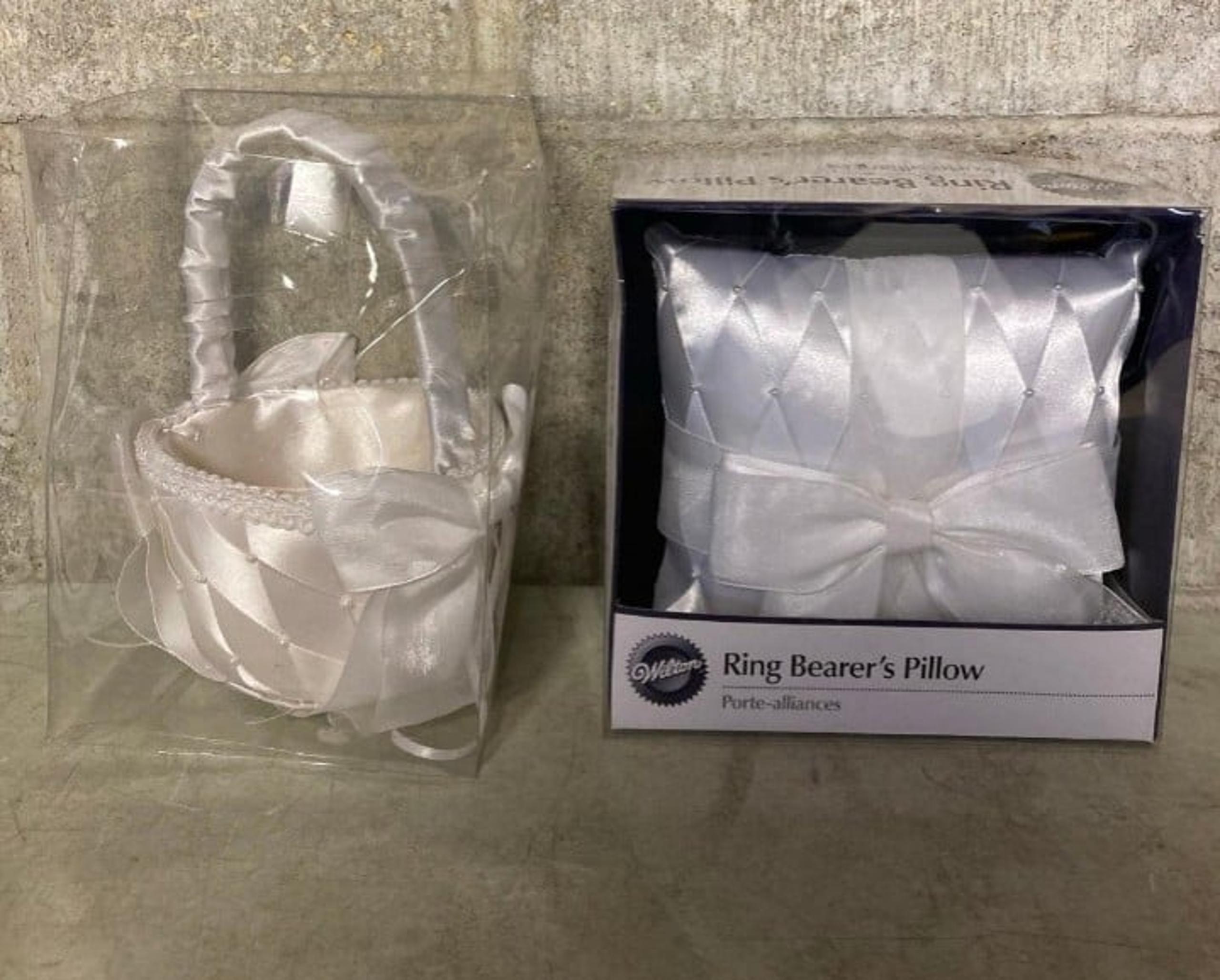 2 pc Flower Girl Basket & Ring Bearer’s Pillow