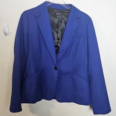 Talbots The Kate Fit Purple Blue Classic Wool Blazer Jewel Toned 12 One Button