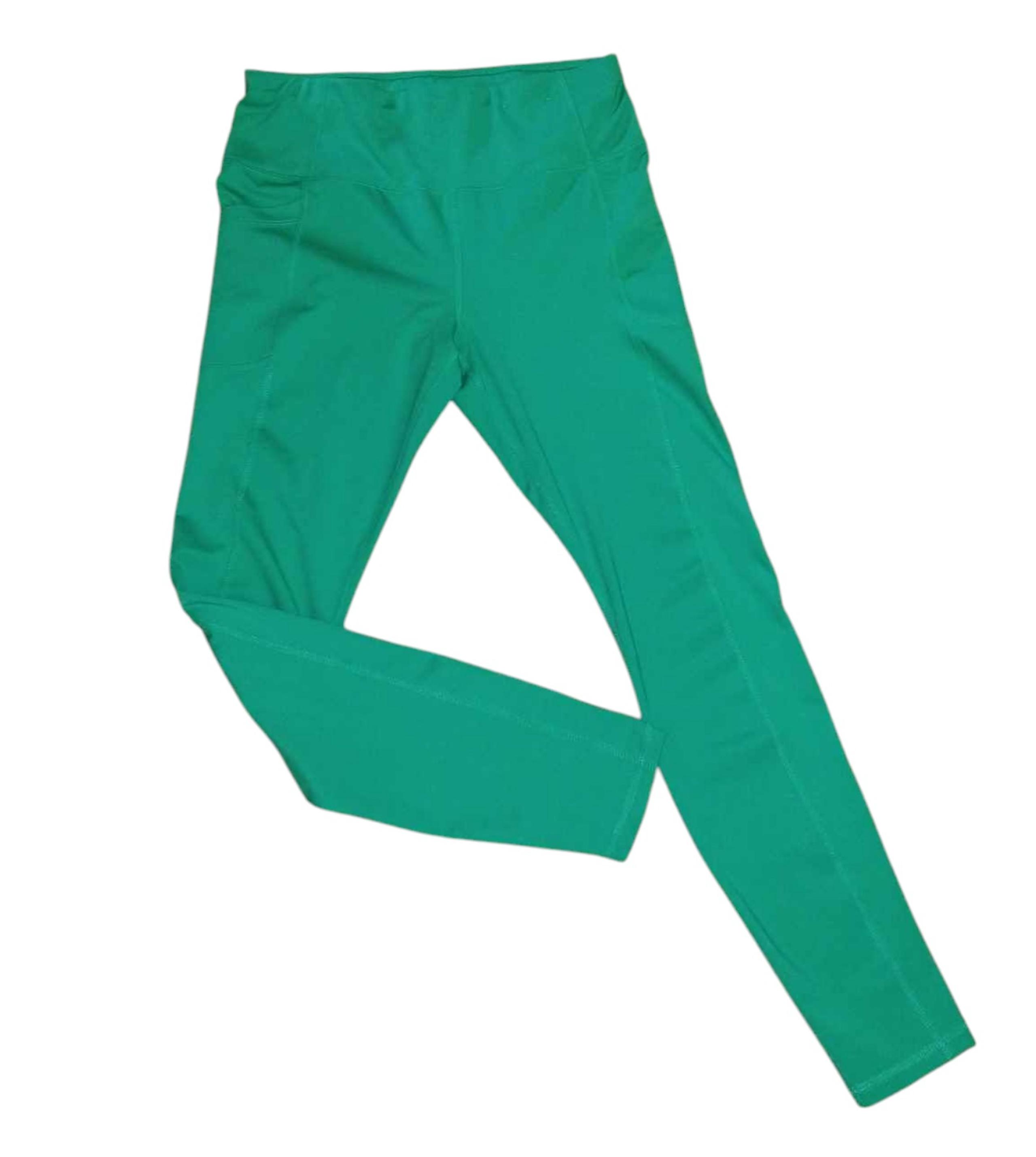 Women's Athletic Green Breeze Leggings w/ 2 Side Pockets Size M (8-10)