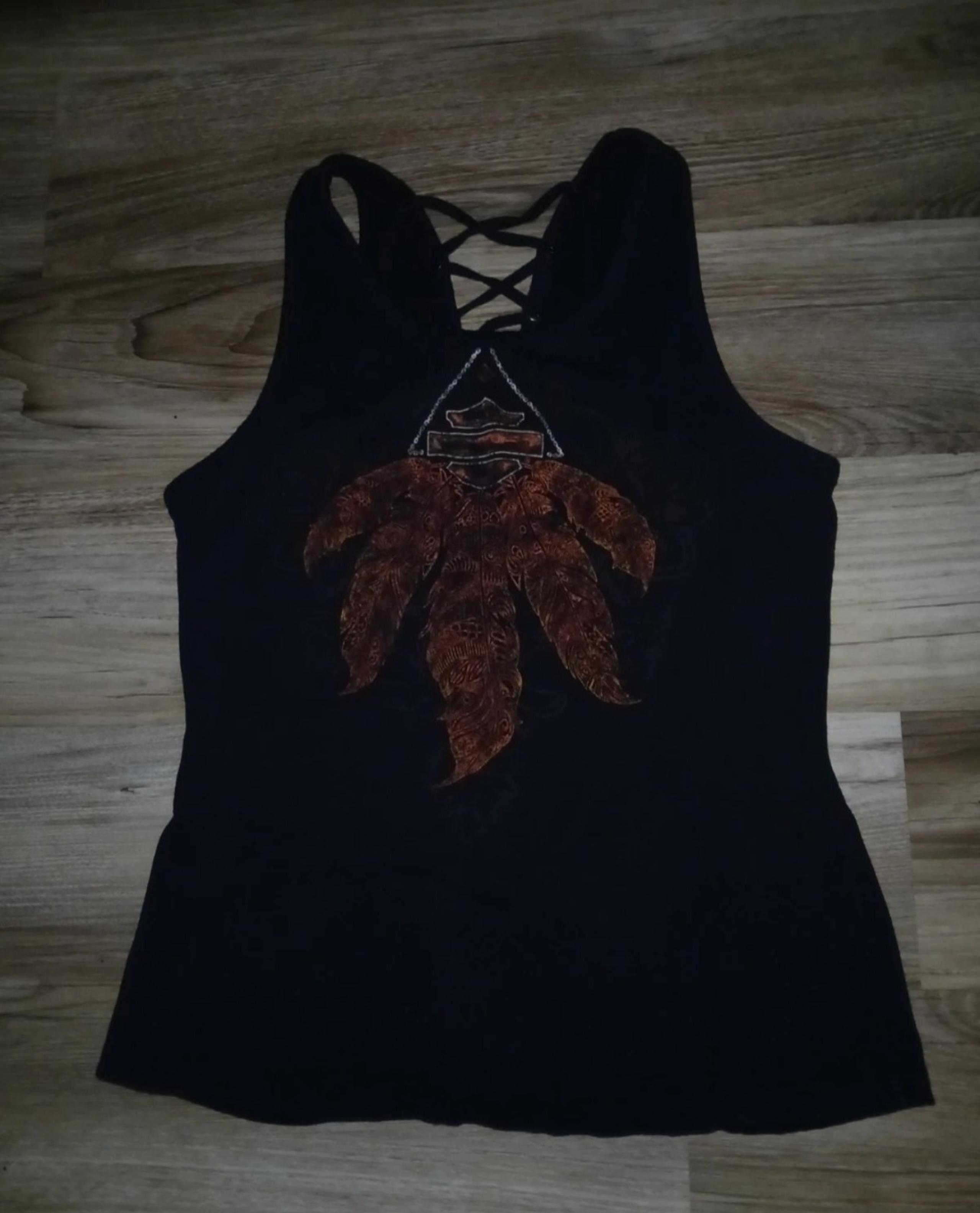 Harley-Davidson Women's Large Lace Up Back Accent Motorcycles Tank Top