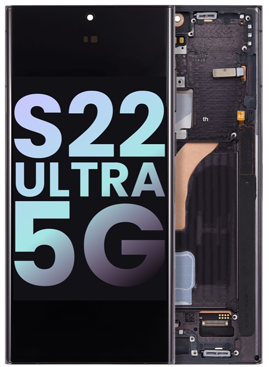Galaxy S22 Ultra Screen Replacement w/ Frame - Service Pack - Phantom Black