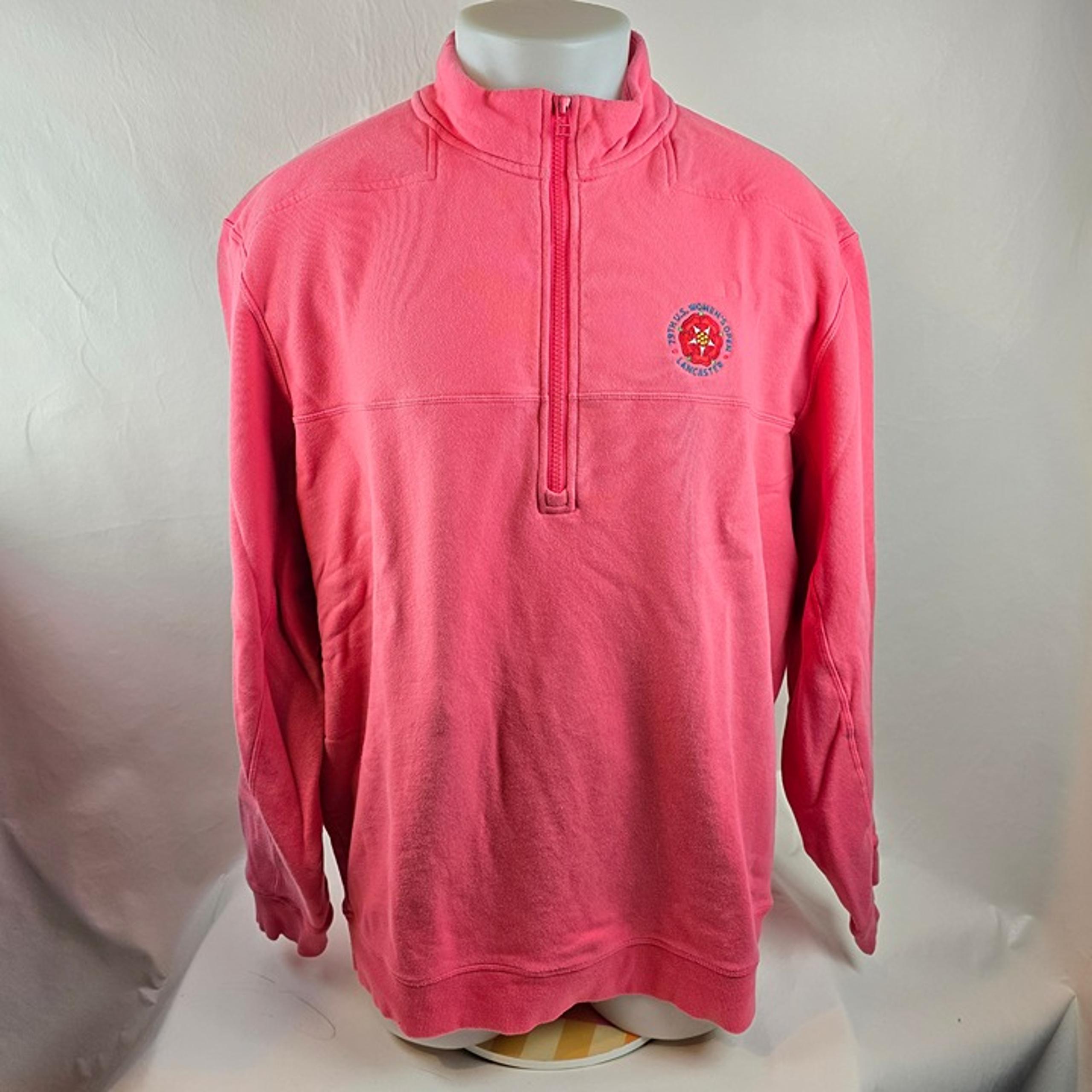 Vineyard Vines Sweater Men XL Pink 1/4 Zip Pullover Lancaster US Women Open Golf