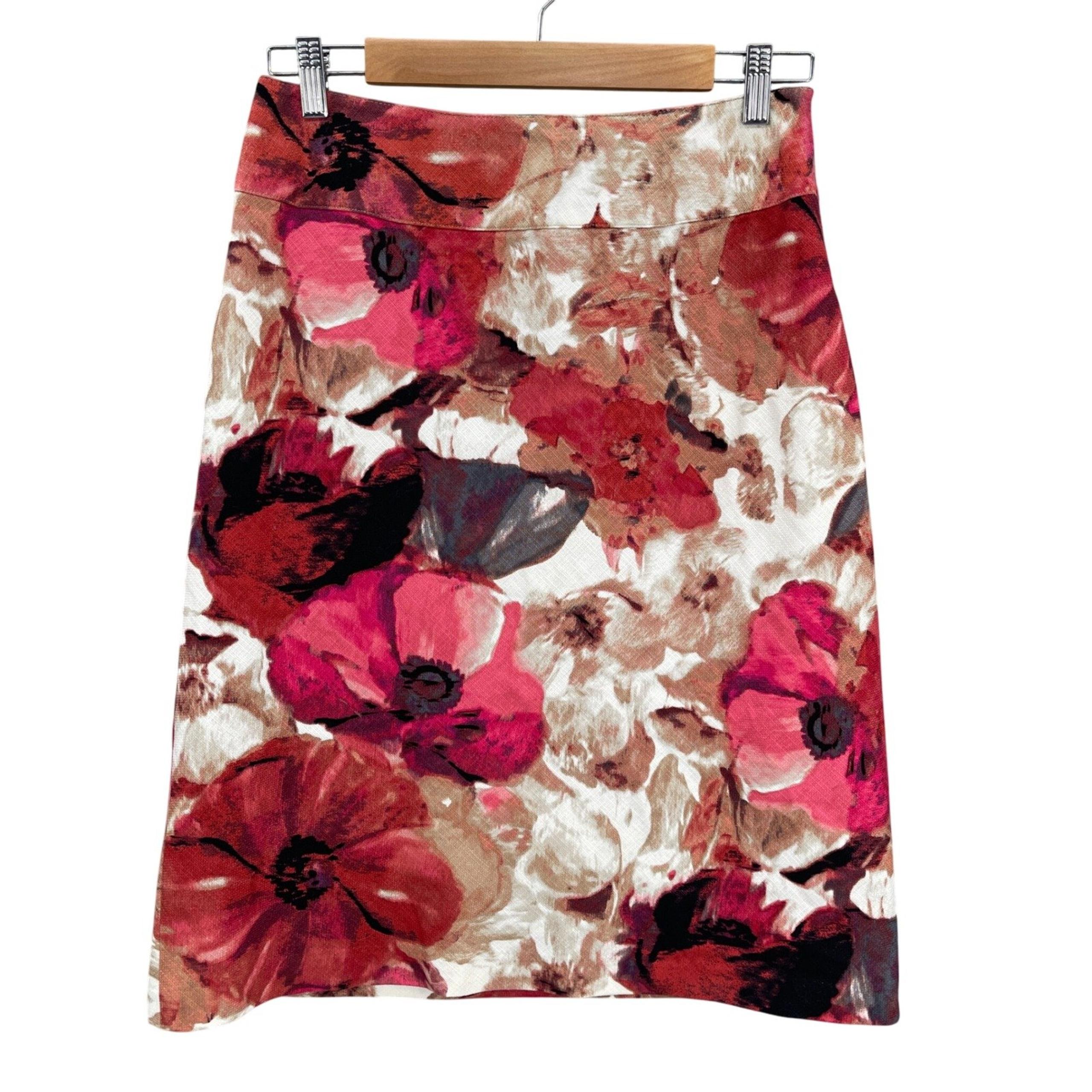 East 5th Floral Skirt Woman 8 Multicolor Statement Colorful Romantic Career Work
