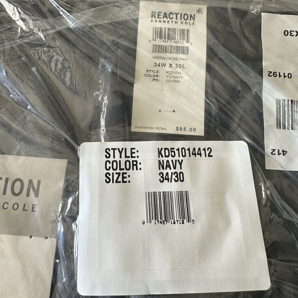 Kenneth Cole Reaction Dress Pants Mens Size 36x29 Gray Straight Leg