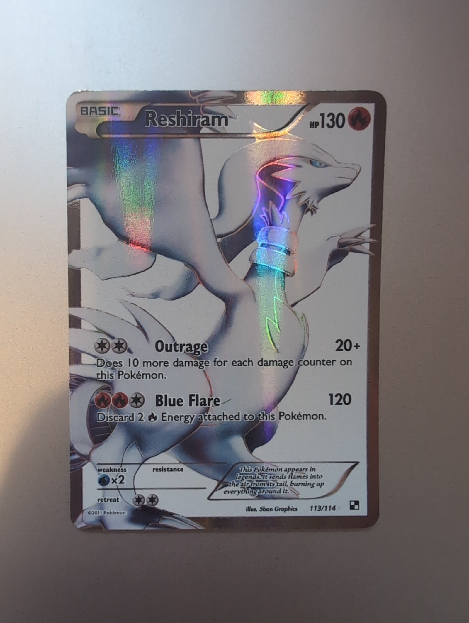 Pokemon Black and White Reshiram 113/114