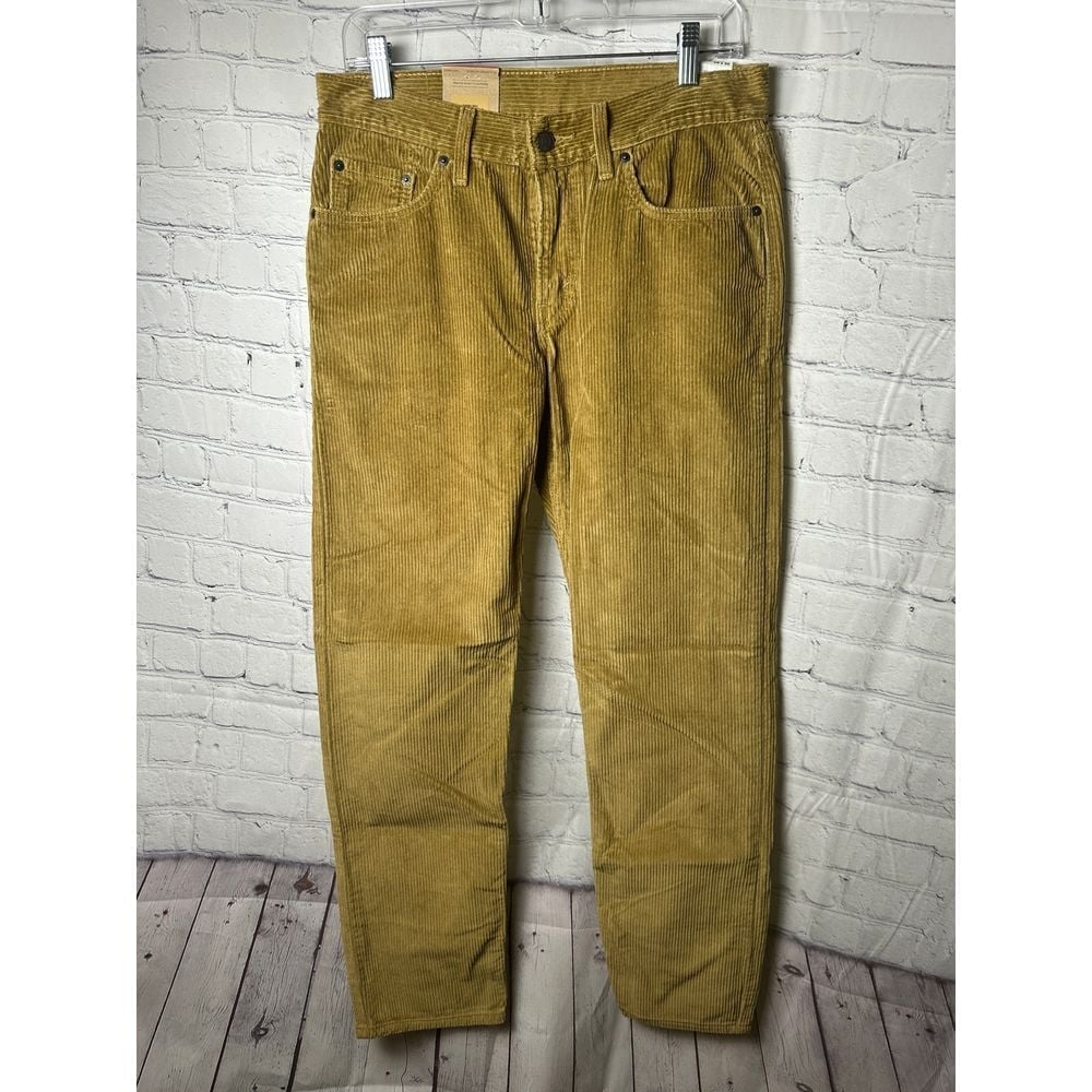Levi's 505 Regular Fit Corduroy Pants Mustard Yellow Vintage Style