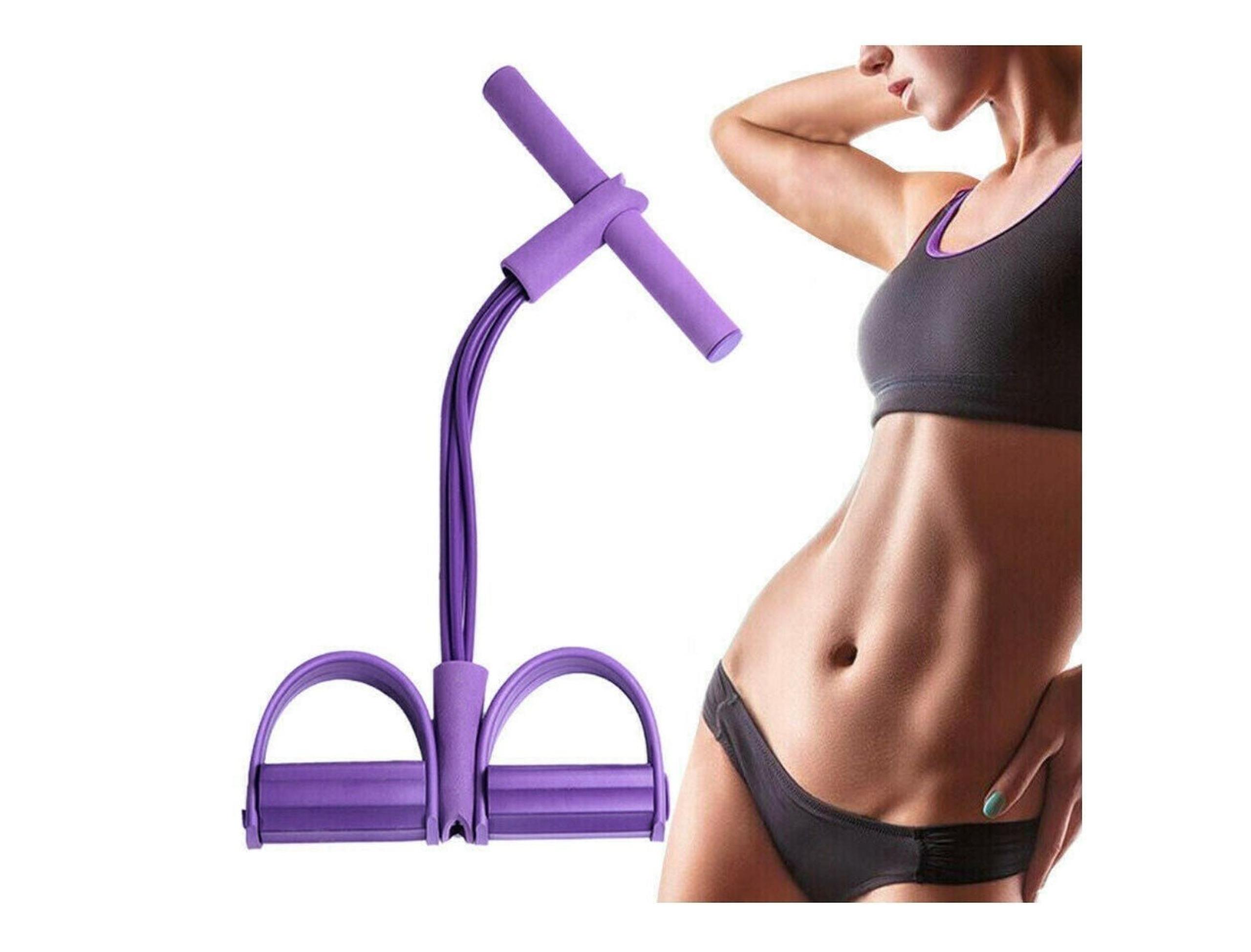 Resistance workout bands with foot