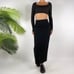 Women's Vintage 90s Wool Classy Dark Academia Dressy High Waisted Maxi Skirt / 3