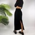 Women's Vintage 90s Wool Classy Dark Academia Dressy High Waisted Maxi Skirt / 3