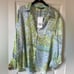 ZARA NWT Patchwork Flowy Green and Blue Satin Paisley Blouse Size XXL