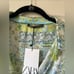 ZARA NWT Patchwork Flowy Green and Blue Satin Paisley Blouse Size XXL