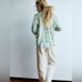 ZARA NWT Patchwork Flowy Green and Blue Satin Paisley Blouse Size XXL