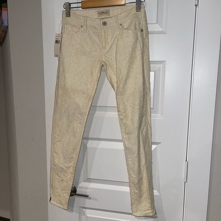 RARE NWT Denim & Supply Ralph lauren cotton lace denim pant with ankle zipper