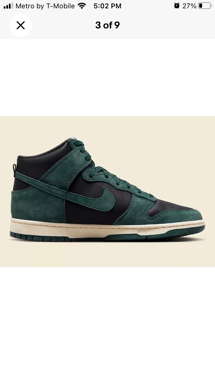 Nike Dunk High Retro PRM FADED SPRUCE DQ7679-002 Green Black Mens Multi Size 10