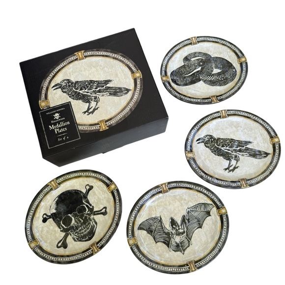 Williams Sonoma Vintage Rare Halloween Graphic Plates