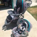 Car seat with base and stroller