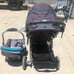 Car seat with base and stroller