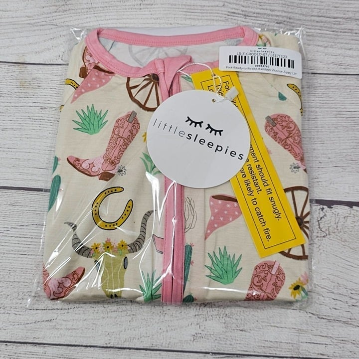NIB Little Sleepies Pink Ready to Rodeo Zippy Size 2T