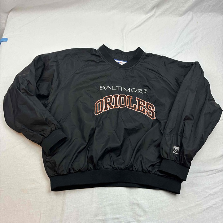 Logo 7 Mens Pullover Jacket Baltimore Orioles Graphics Black Orange XL