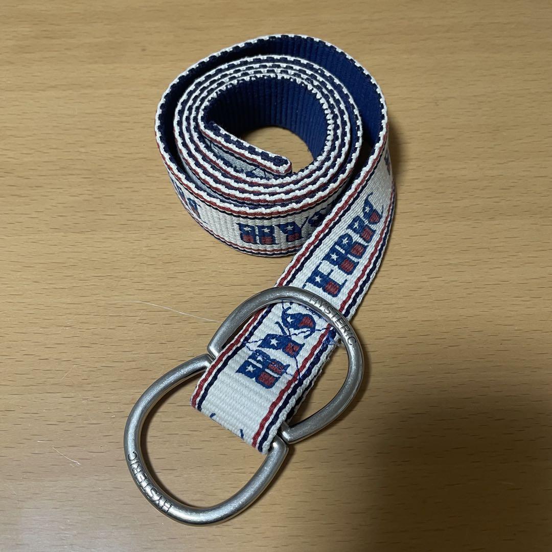 Hysteric Glamour W Ring Belt Tape Belt Blue Logo