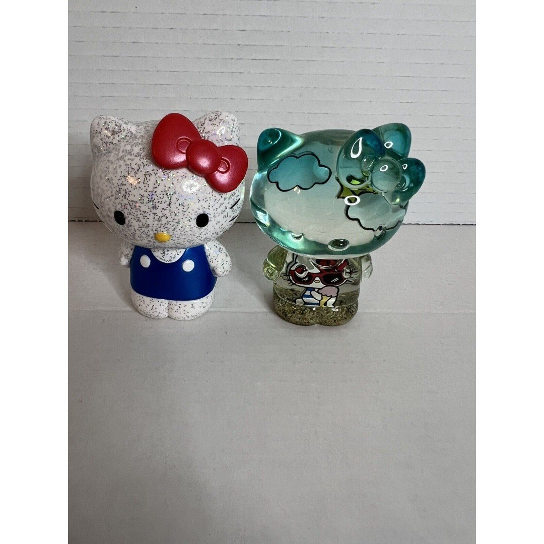 2 Loot Crate Sanrio Glitter Summer Beach Clear Hello Kitty Vinyl Figures NO BOX