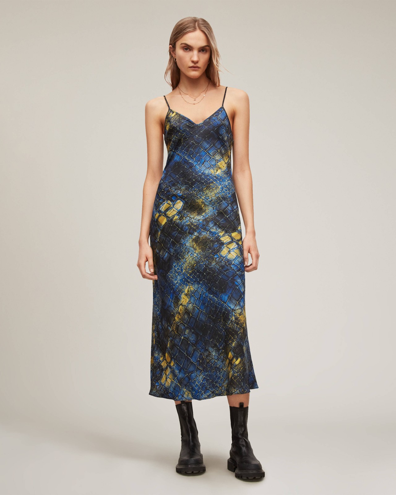 Allsaints printed slip dress