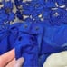 CQ by CQ Brand Sheer and Royal Blue Floral Applique Bodysuit Size Small