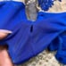 CQ by CQ Brand Sheer and Royal Blue Floral Applique Bodysuit Size Small