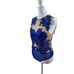 CQ by CQ Brand Sheer and Royal Blue Floral Applique Bodysuit Size Small