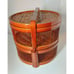 Thai Bamboo Cage Box Carrier Basket Two Tier w/ Handle and Lid