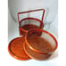 Thai Bamboo Cage Box Carrier Basket Two Tier w/ Handle and Lid