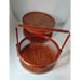 Thai Bamboo Cage Box Carrier Basket Two Tier w/ Handle and Lid