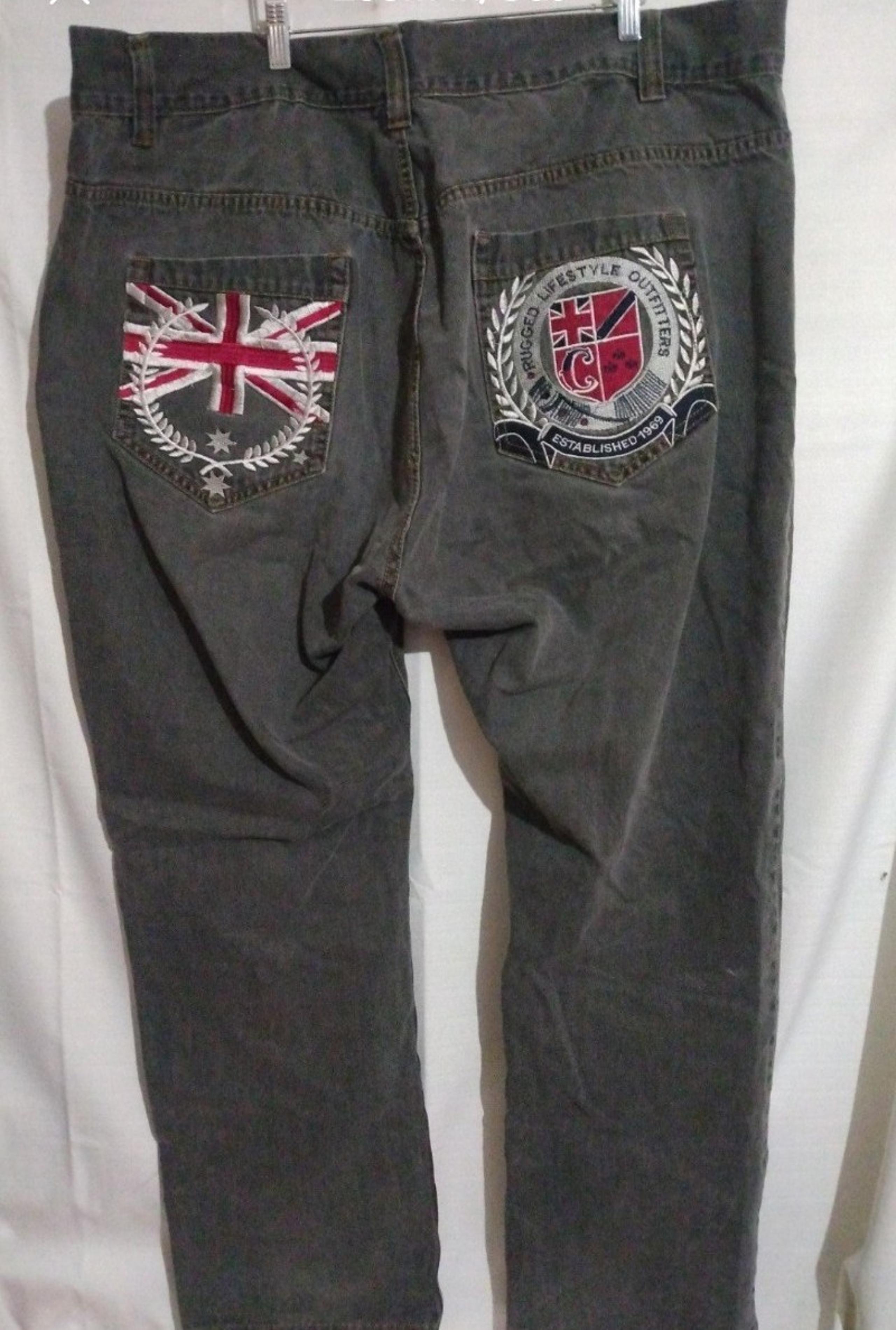 Coogi Wide Leg Baggy Loose Fit Big & Tall Mens Denim Designer Jeans Pants 48 34
