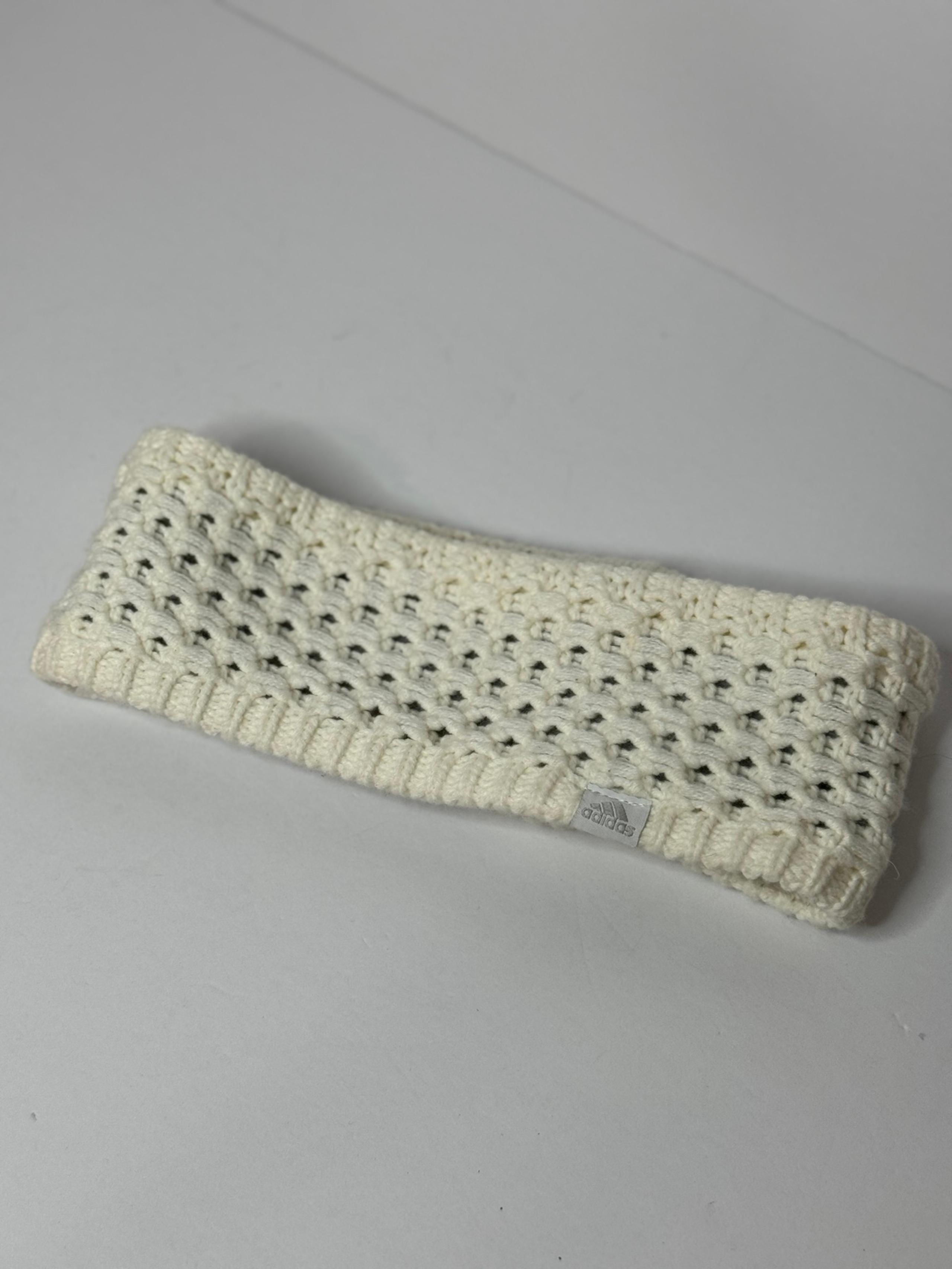 adidas Women's Crestline Headband White One Size 3.5" Fleece Lined Warm