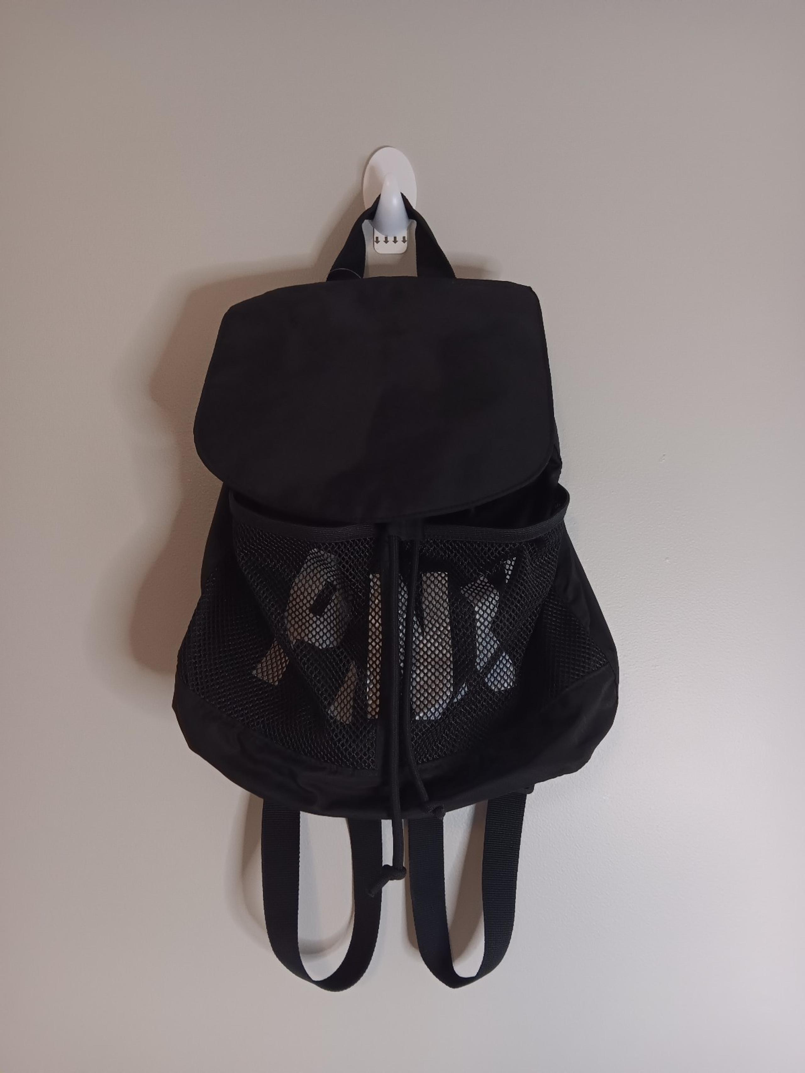 Pink By Victoria's Secret Lightweight Drawstring Backpack Black Graphic Print