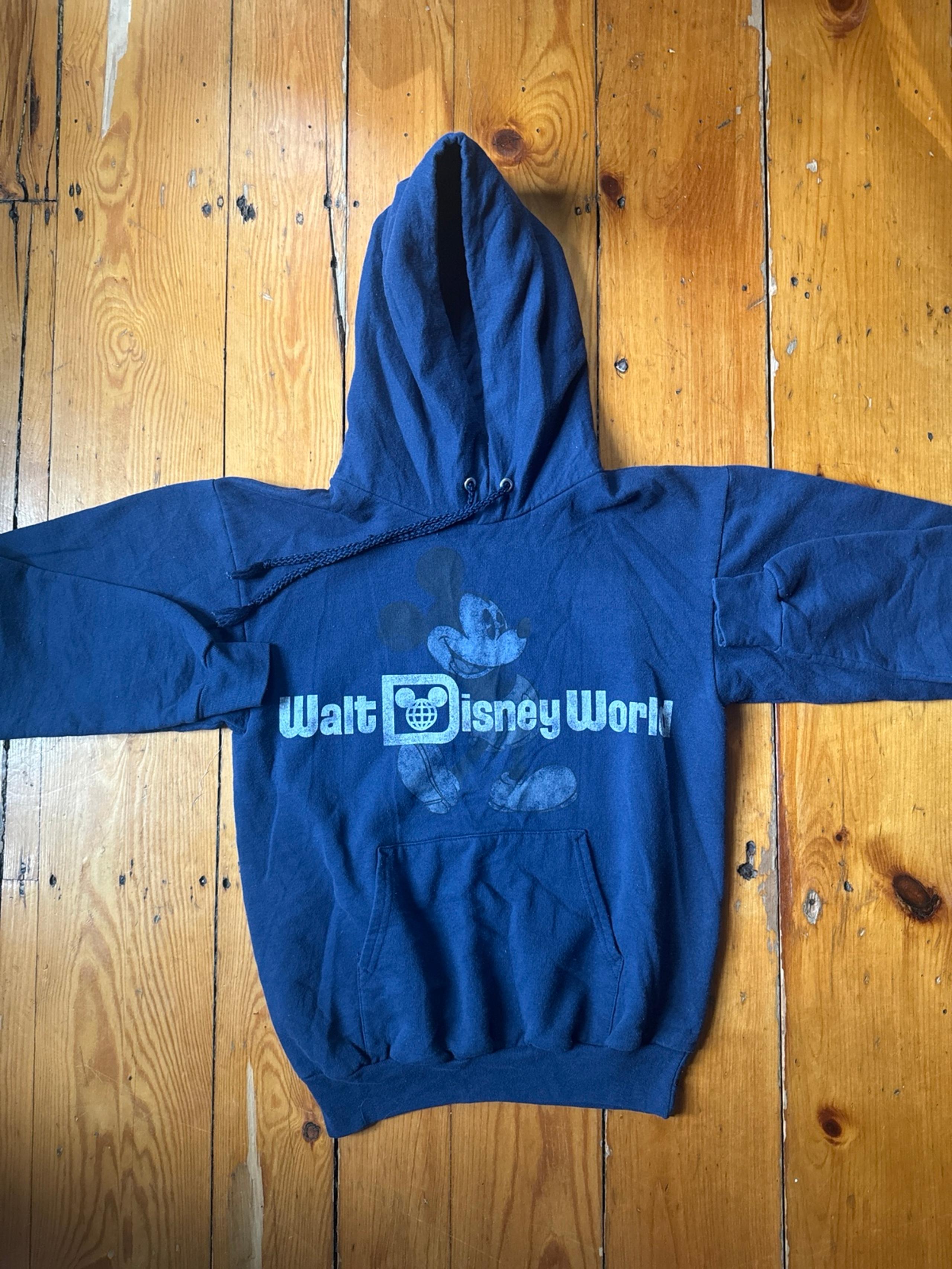 Mickey Mouse Navy Blue Hanes Park Hooded Sweatshirt Small