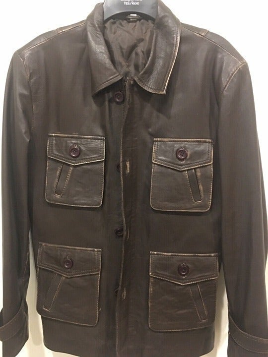 Vintage Echtes Leder Dark Brown Jacket - Vintage Brown Leather Jacket - Men's M