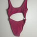 Skims pink glitter sparkle sexy cutout monokini swimsuit one piece size 3X