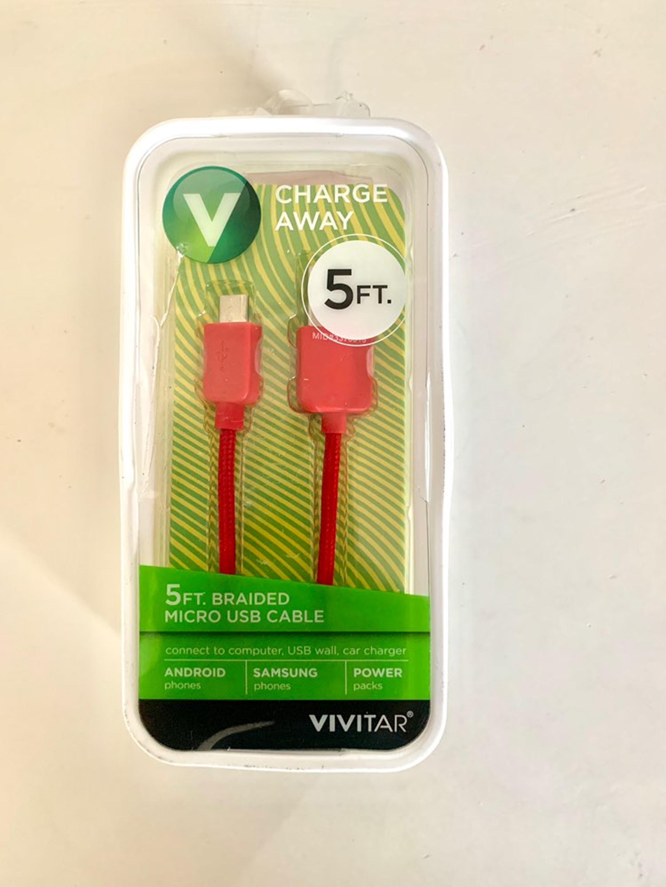 Charge away 5ft braided micro usb cable