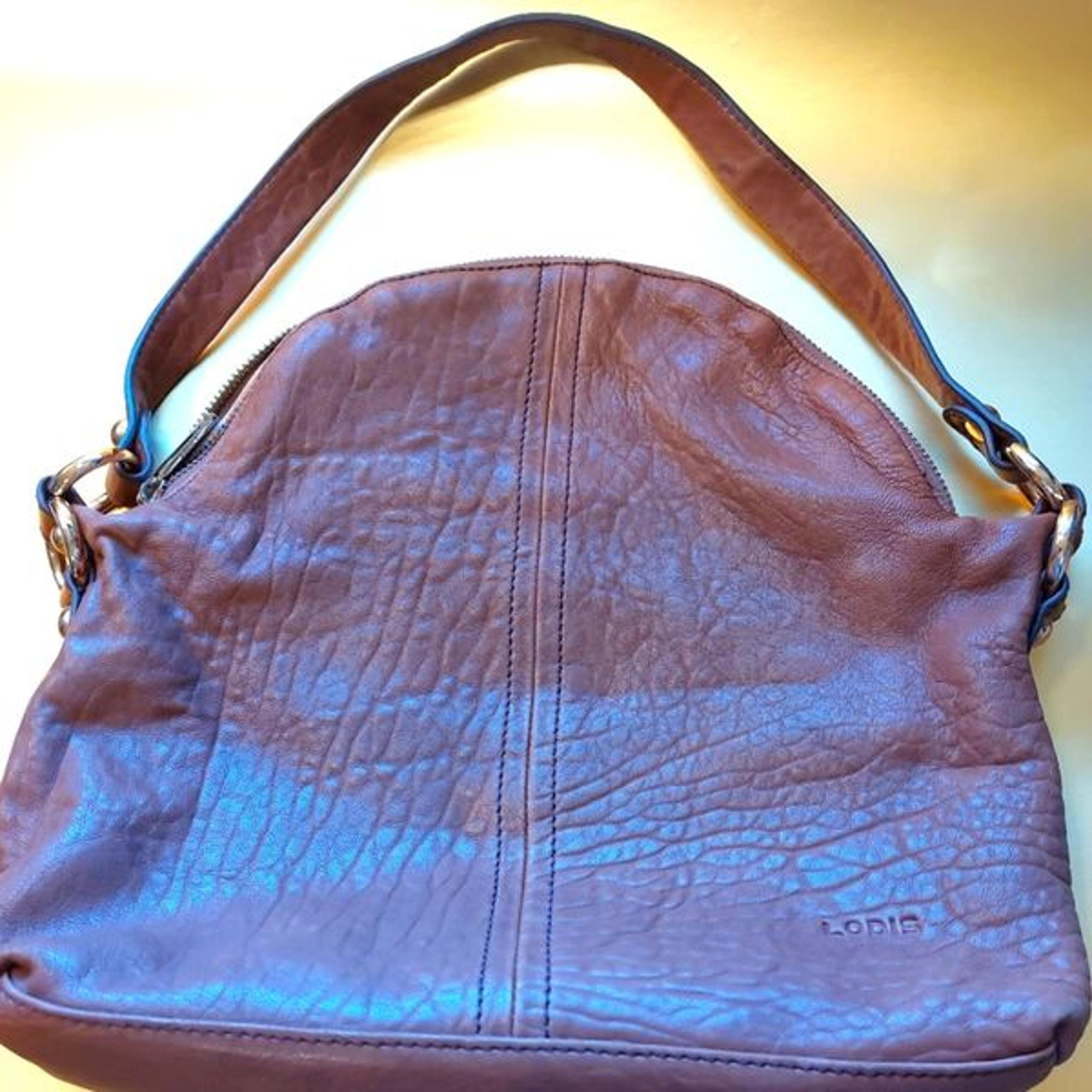Lodis Leather Purse Brown Peppled Soft Leather Shoulder Bag