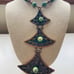 Vintage copper green gemstone Mexico Necklace