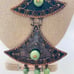 Vintage copper green gemstone Mexico Necklace
