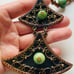 Vintage copper green gemstone Mexico Necklace