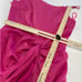 Elle Zeitoune Dress Womens X Small Pink Patrice Draped Satin Midi Slit Front