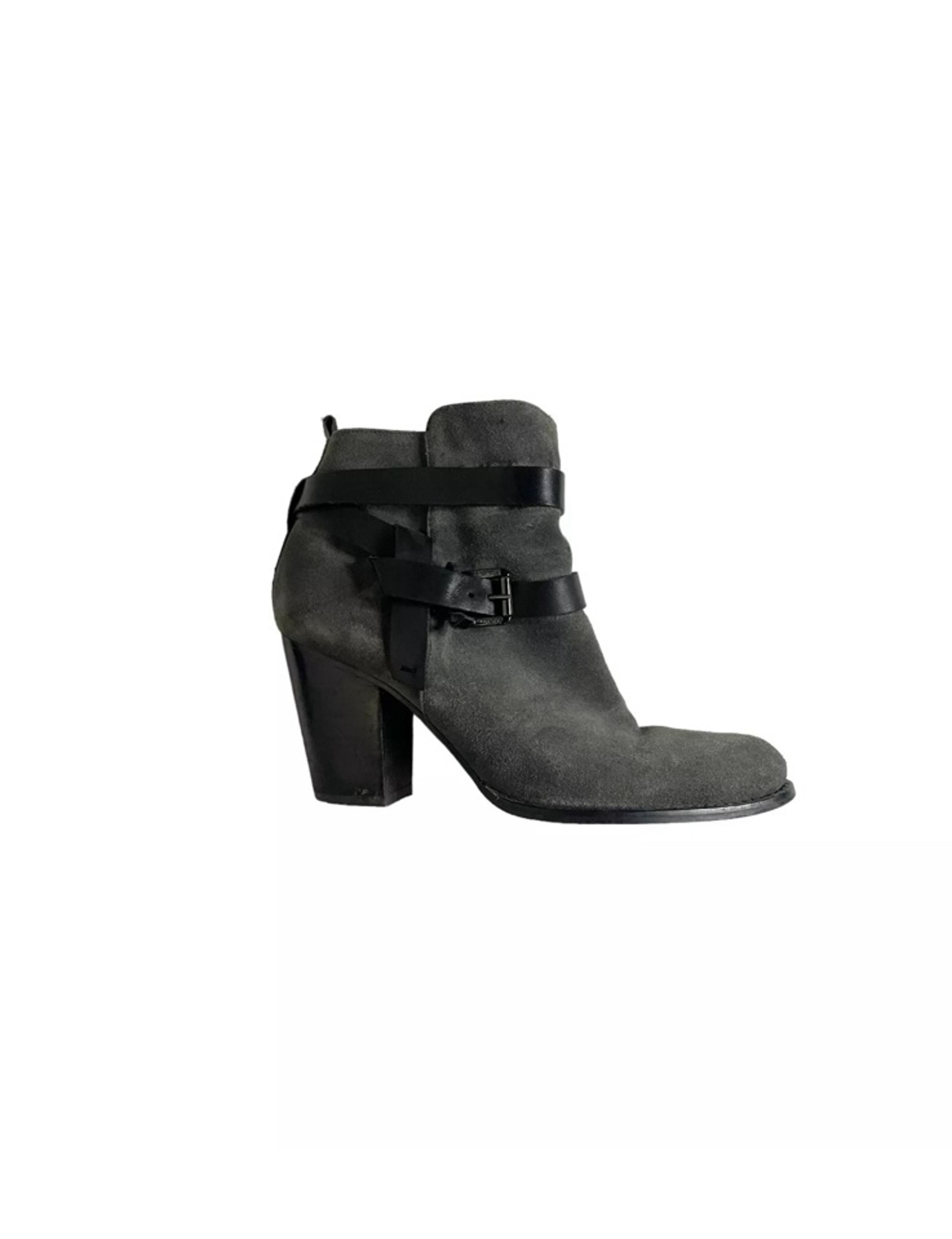 Ivanka Trump Filoer Gray Suede Leather Zip High Heel Ankle Boots